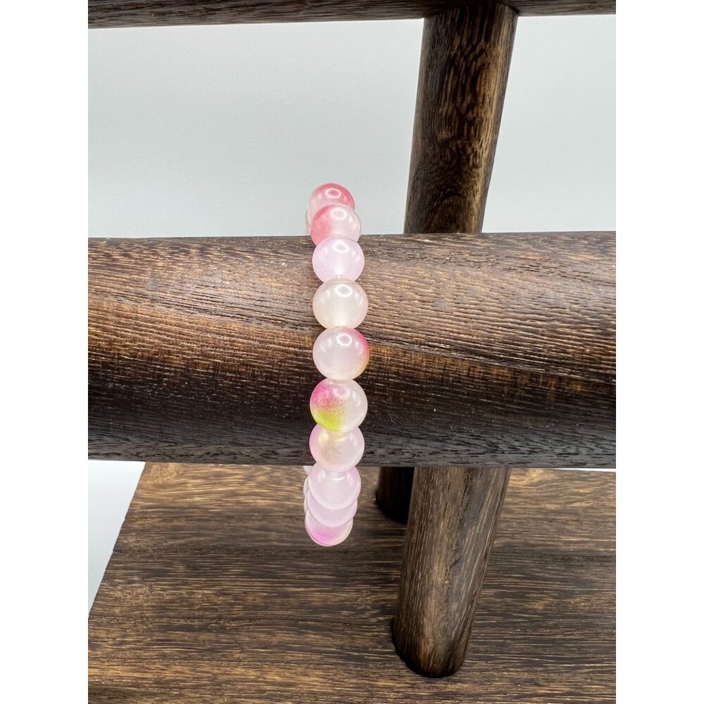 Colorful Opal Beaded Bracelets For Women - Set Of 3 Stretchable Pastel Shades Of - Picture 4 of 4